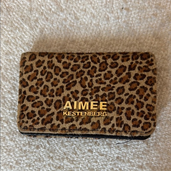 Aimee Kestenberg Calf Hair Cheetah Print Card Holder - Picture 1 of 7